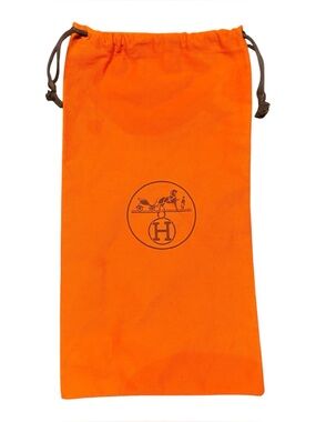 Hermes Drawstring Dust Bag Storage Bag Orange 7” X 14” Authentic
